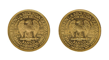 Two 22ct Gold Proof Medals by Banco Italo-Venezolano 1957, “Jefes en la Segunda Guerra 1939-1945” by  Venezuela sold for $4,375