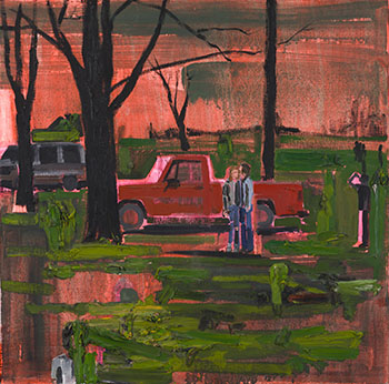 Untitled (Parked Truck Conversation) by Kim Dorland sold for $9,375