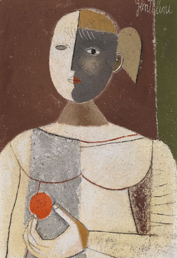 Ragazza con arancio (Girl with Orange) by Franco Gentilini sold for $17,700