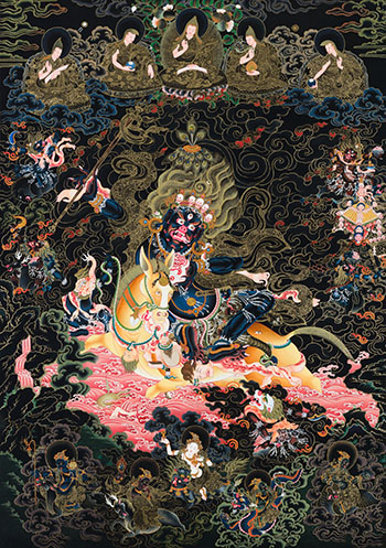 Thangka of Palden Lhamo by Romio Shrestha vendu pour $8,750
