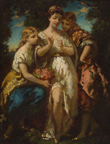 Three Beauties by Narcisse Virgile Diaz de la Pena sold for $3,750