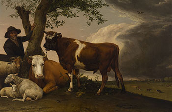 The Young Bull by Follower of Paulus Potter sold for $1,875
