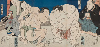 Sumo Wrestlers by Utagawa Kunisada vendu pour $500