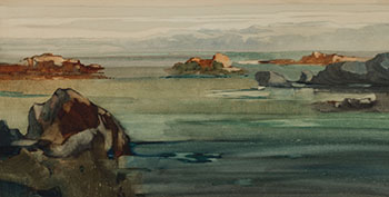 A Rocky Inlet Near Victoria. B.C. by Charles John Collings sold for $2,813