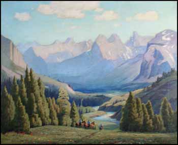 The Trail to Mount Assiniboine, Canadian Rockies by Frederick Henry Brigden sold for $3,450