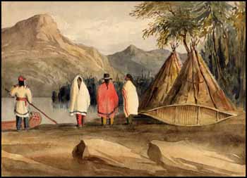 Indians by the Teepees by Early 19th Century Canadian School vendu pour $2,300