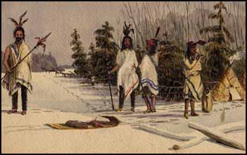 Potawatomic Indians of Lake Huron by Early 19th Century Canadian School vendu pour $3,450