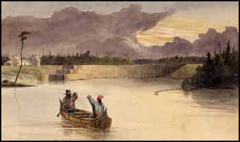 Long Island Dam and Lock, Rideau Canal by Early 19th Century Canadian School vendu pour $2,300