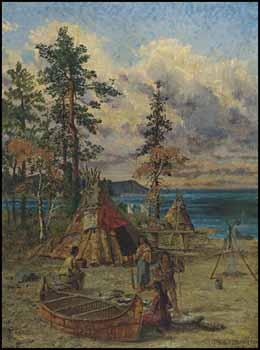 Indian Encampment, Lake Superior by Thomas Mower Martin vendu pour $5,850