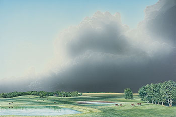 Parkland Cattle and Storm by William H. Webb vendu pour $2,500