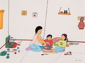 Compostion (Out Post Camp...) by Annie Pootoogook sold for $4,375