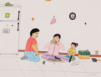 Eating Walrus Meat by Annie Pootoogook sold for $4,375