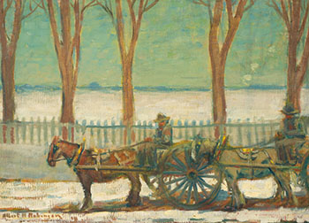 Carts at Pointe Claire, Quebec par Albert Henry Robinson