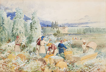 Harvesting Hops, BC by Frederic Marlett Bell-Smith