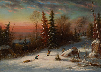 Indian Hunters in a Winter Landscape by Cornelius David Krieghoff