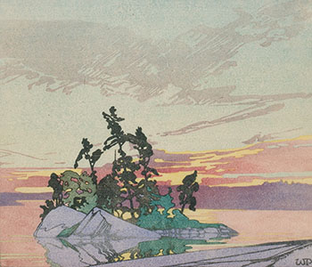 Sunset, Lake of the Woods par Walter Joseph (W.J.) Phillips