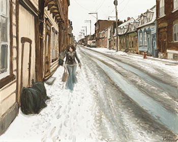 Les sacs à ordures, Rue Bagot, Quebec par John Geoffrey Caruthers Little