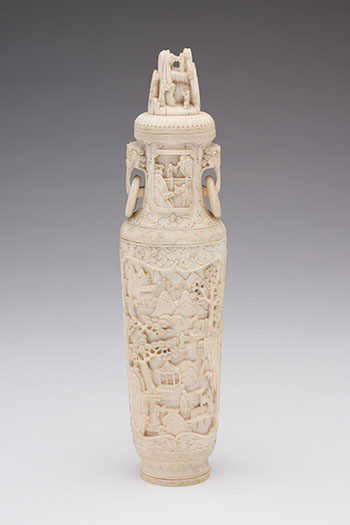 A Chinese Ivory Carved 'Figural' Vase and Cover, Early 20th Century by  Chinese Art