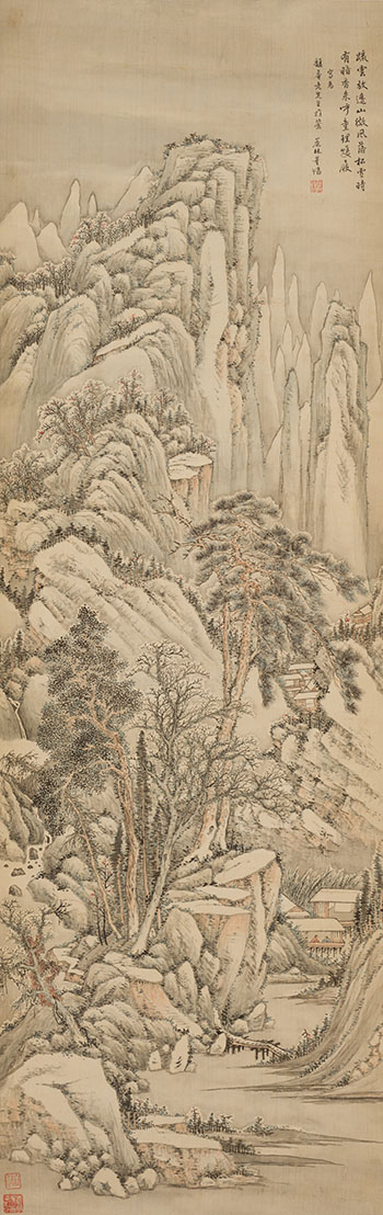 Mountain Dwellings After the Snow by Attributed to Dong Gao