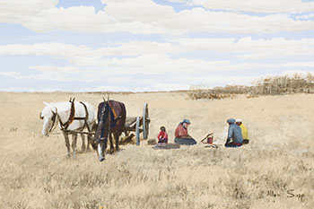 Stopping on Their Way to Little Pine Reserve par Allen Sapp