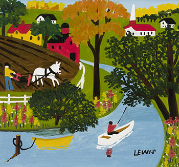 Ploughing and Fishing par Maud Lewis