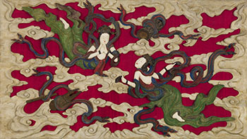 Large Chinese Wood Reticulated Apsara Panel, Republican Period (1911 - 1949) by  Chinese Art