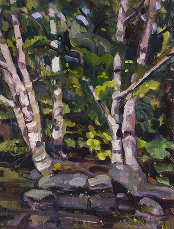 Birch Trees, Lake Manitou, PQ by Nora Frances Elizabeth Collyer