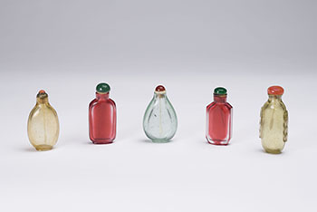 Five Chinese Glass Snuff Bottles, 19th Century by  Chinese Art