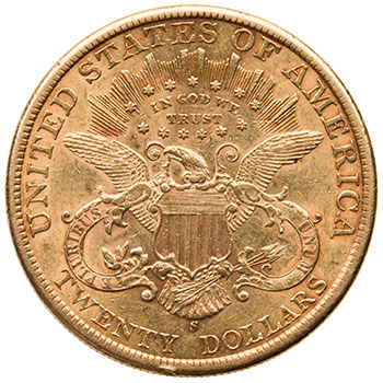 Gold $20 Double Eagle “Liberty Head”, 1898 S - San Francisco Mint by  USA