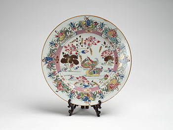 An Unusual Chinese Export Famille Rose 'Mandarin Ducks' Dish, Yongzheng Period (1723-1735) par  Chinese Art