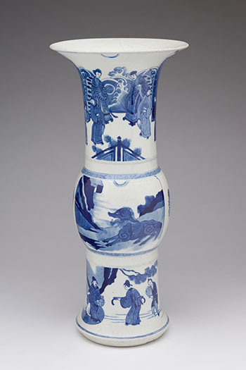 A Chinese Blue and White 'Figural' Yenyen Vase, 19th Century par  Chinese Art