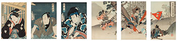 Two Japanese Ukiyo-e School Woodlock Triptychs, 19th Century par  Japanese Art