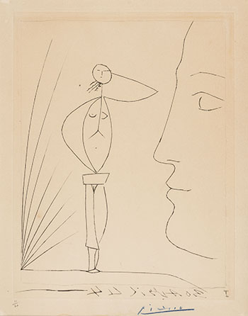 Profil et femme nue par Pablo Picasso