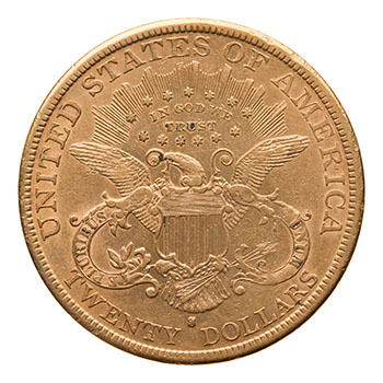 Gold $20 Double Eagle “Liberty Head”, 1882 S - San Francisco Mint by  USA