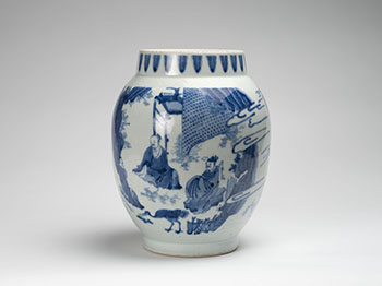 A Chinese Blue and White Ovoid 'Figural' Jar, Qing Dynasty by  Chinese Art