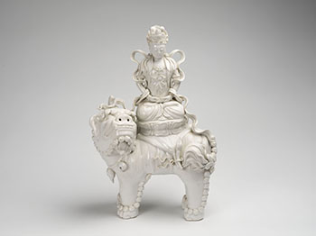 A Chinese Dehua Blanc-de-Chine Figure of Guanyin, Late Qing Dynasty by  Chinese Art