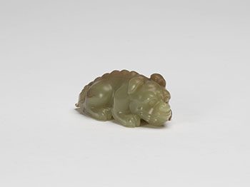 A Chinese Yellow Jade Figure of a Dog, 18th/19th Century by  Chinese Art