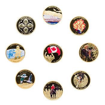 9-Piece Elizabeth II Gold Proof Set of 75 Dollars, “Vancouver Olympics” par  Canada