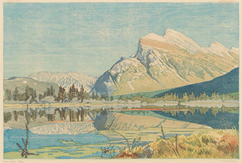 Mount Rundle par Walter Joseph (W.J.) Phillips