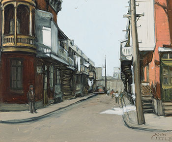 Ruelle Delorme (Long ago Demolished), Montreal Late Afternoon Sunlight by John Geoffrey Caruthers Little