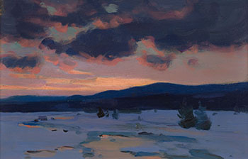 Crépuscule d’hiver (Baie St. Paul) par Clarence Alphonse Gagnon