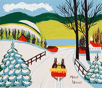 Winter Sleigh Ride par Maud Lewis