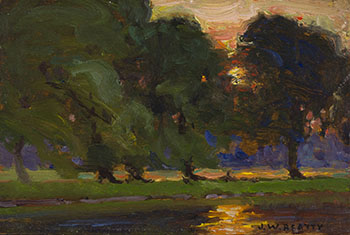 Sunset through the Trees par John William (J.W.) Beatty