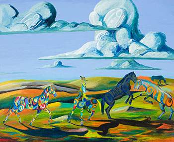 Wild Horses Out on the Range par Lawrence Paul Yuxweluptun