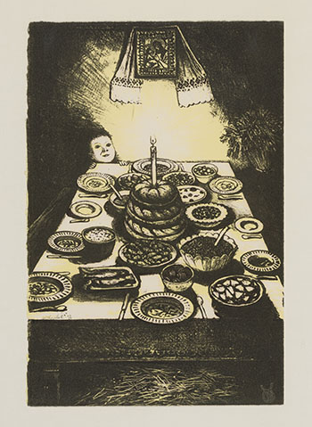 Ukrainian Christmas Feast par William Kurelek