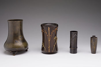 Four Assorted Japanese Mixed-Metal and Wood Vessels, 19th Century par  Japanese Art