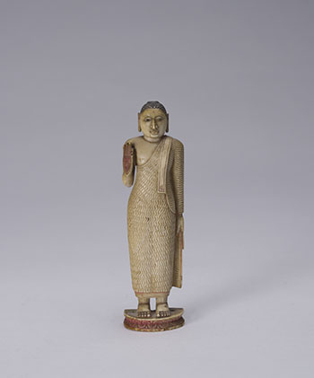 A Rare Miniature Sri Lankan Ivory Carved Figure of Buddha, Kandy District, 18th Century by Indian Art