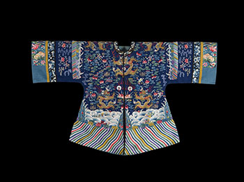 An Unusual Chinese Blue-Ground Silk Embroidered Child's Jacket, 19th Century par  Chinese Art