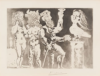 Personnages masques et Femme Oiseau by Pablo Picasso