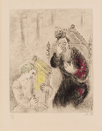 David sings before Saul by Marc Chagall